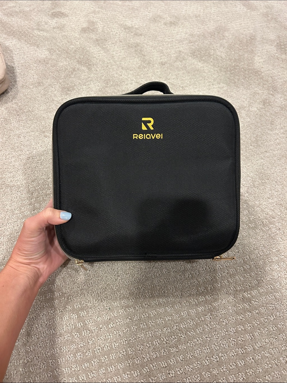 Relavel Black Travel Case with Yellow Logo